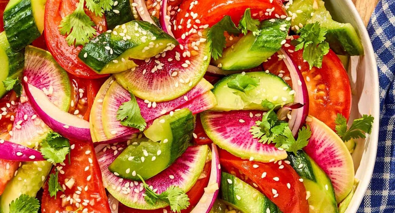 Smashed Cucumber & Tomato Salad