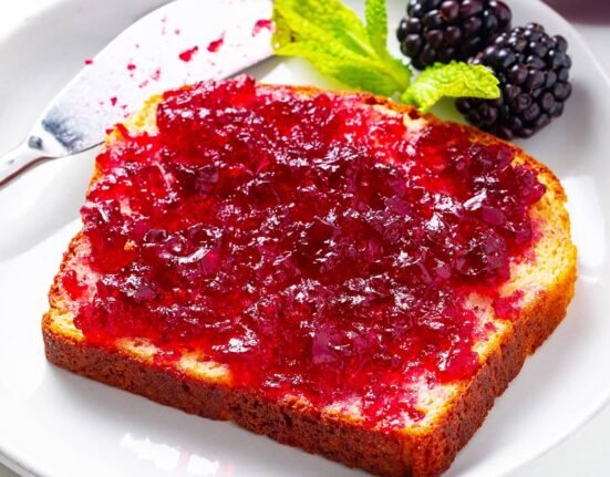 Sugar free jelly on toast.